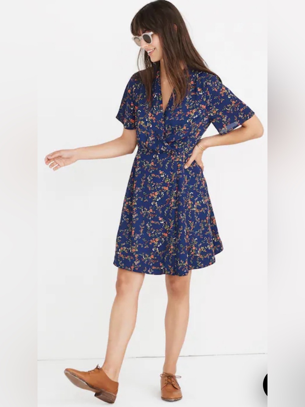 Madewell Amaranth Wrap Dress in
Moonless Floral